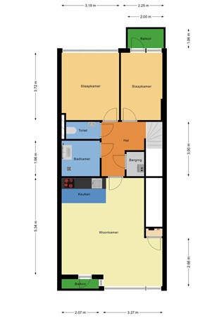 Floorplan - Mathenesserweg 127B, 3027 HM Rotterdam